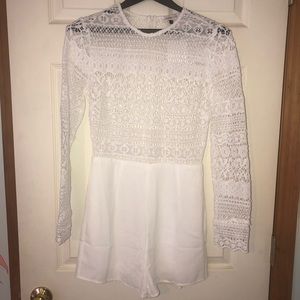 White Long Sleeve Romper